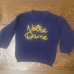 Notre Dame embroidered Toddler Sweater 18-24 Months Navy Blue